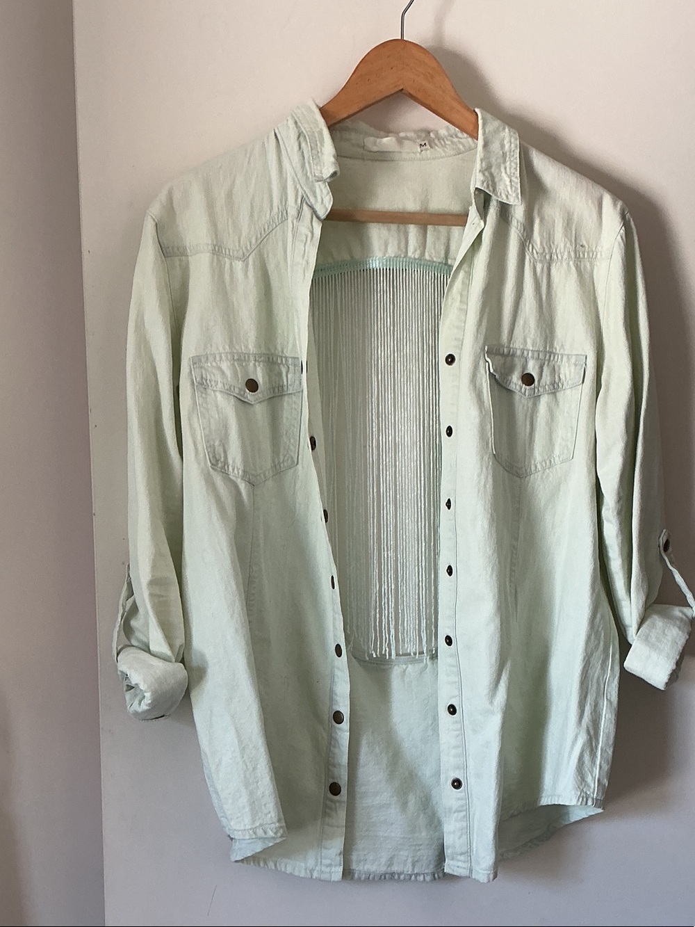 MILLAU Light Green Women’s Button-Up Shirt